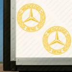 Yellow Mercedes Truck Body Stickers, Retro Logo Outline