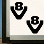 Black Mercedes Truck Body Stickers, Bold V8 Logo