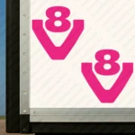 Fuchsia Mercedes Truck Body Stickers, Bold V8 Logo