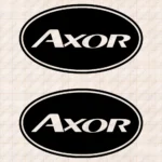 Closeup of Mercedes Truck Body Stickers, Axor Inside Round Frame