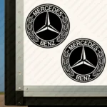 Black Mercedes Truck Body Stickers, Retro Logo Bold