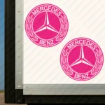 Fuchsia Mercedes Truck Body Stickers, Retro Logo Bold