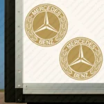 Gold Mercedes Truck Body Stickers, Retro Logo Bold