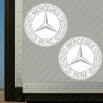 White Mercedes Truck Body Stickers, Retro Logo Bold