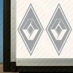 Silver Renault Truck Body Stickers, Rhombus with Logo without Text