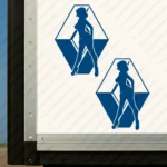 Blue Renault Truck Body Stickers, Classic Logo with Woman
