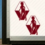 Burgundy Renault Truck Body Stickers, Classic Logo with Woman