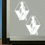 White Renault Truck Body Stickers, Classic Logo with Woman