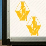 Yellow Renault Truck Body Stickers, Classic Logo with Woman