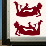 Burgundy Women Truck Body Stickers