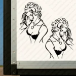 Black Women Truck Body Stickers