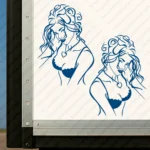 Blue Women Truck Body Stickers