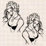 Closeup of Women Truck Body Stickers