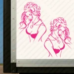Fuchsia Women Truck Body Stickers