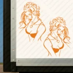 Orange Women Truck Body Stickers