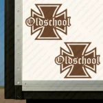 Brown Oldschool Cross Truck Body Stickers