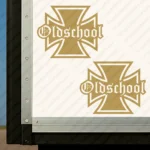 Gold Oldschool Cross Truck Body Stickers