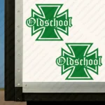 Green Oldschool Cross Truck Body Stickers