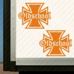 Orange Oldschool Cross Truck Body Stickers