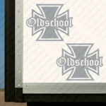 Silver Oldschool Cross Truck Body Stickers