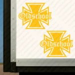 Yellow Oldschool Cross Truck Body Stickers