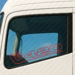 Red Scania Truck Window Sticker, V8 420 Outline