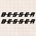 Closeup of Besser Truck Window Sticker, Besser Logo