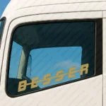 Gold Besser Truck Window Sticker, Besser Logo