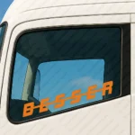 Orange Besser Truck Window Sticker, Besser Logo