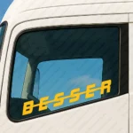 Yellow Besser Truck Window Sticker, Besser Logo