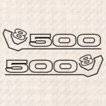 Closeup of Scania Truck Window Sticker, V8 500 Outline