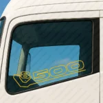 Yellow Scania Truck Window Sticker, V8 500 Outline