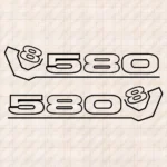 Closeup of Scania Truck Window Sticker, V8 580 Outline