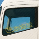 Yellow Scania Truck Window Sticker, V8 620 Outline