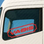 Red Scania Truck Body Stickers, Vabis Logo Inside Frame
