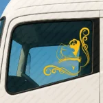 Yellow Women Truck Window Sticker