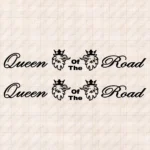 Closeup of Scania Truck Window Sticker, Queen of the Road with Griffins