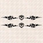 Closeup of Scania Truck Window Sticker, V8 Round Badge with Dynamic Wave Graphics