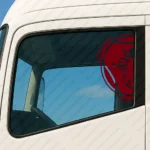 Burgundy Scania Truck Window Sticker, Half Badge with Griffin