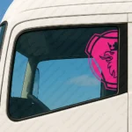 Fuchsia Scania Truck Window Sticker, Half Badge with Griffin