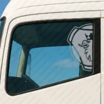 Silver Scania Truck Window Sticker, Half Badge with Griffin