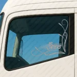 Silver Scania Truck Window Sticker, R Series 420 with Corner Flourish Graphics