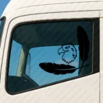 Black Scania Truck Window Sticker, Minimal Griffin with Big Feathers