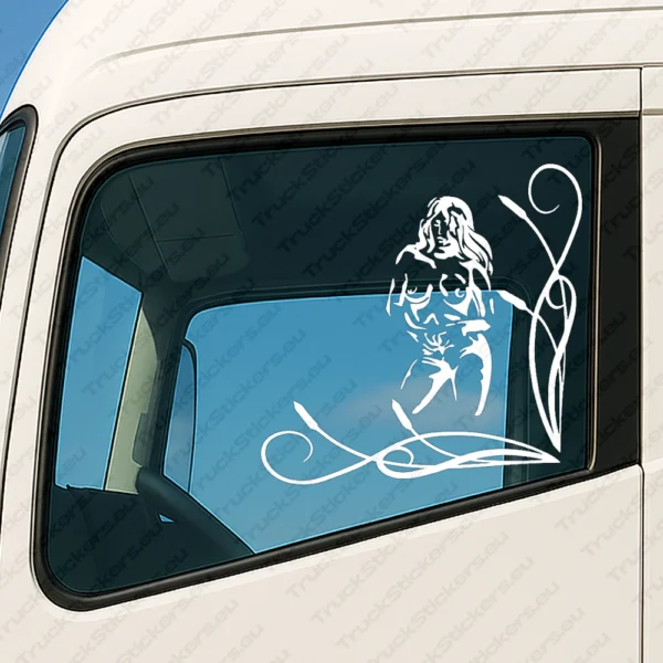 White Women Truck Window Sticker