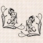 Closeup of Women Truck Window Sticker