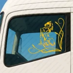 Yellow Women Truck Window Sticker