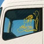 Yellow Women Truck Window Sticker