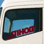 Burgundy Scania Truck Window Sticker, Stiholt Logo
