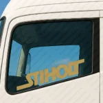 Gold Scania Truck Window Sticker, Stiholt Logo