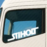 White Scania Truck Window Sticker, Stiholt Logo